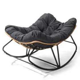 [Replace 58406521]Outdoor Rocking Chair, Oversized Patio Papasan Rocker, Comfy Reading Lounge Chair Egg Chair for Indoor Use, Patio, Porch, Garde