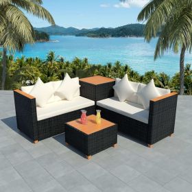 Patio Furniture Set Set of 4 Black Powder-coated steel