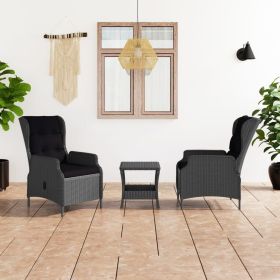 Garden Lounge Set Dark Grey, Black