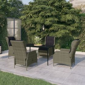 Garden Dining Set Brown PE Rattan Medium Garden Dining Set