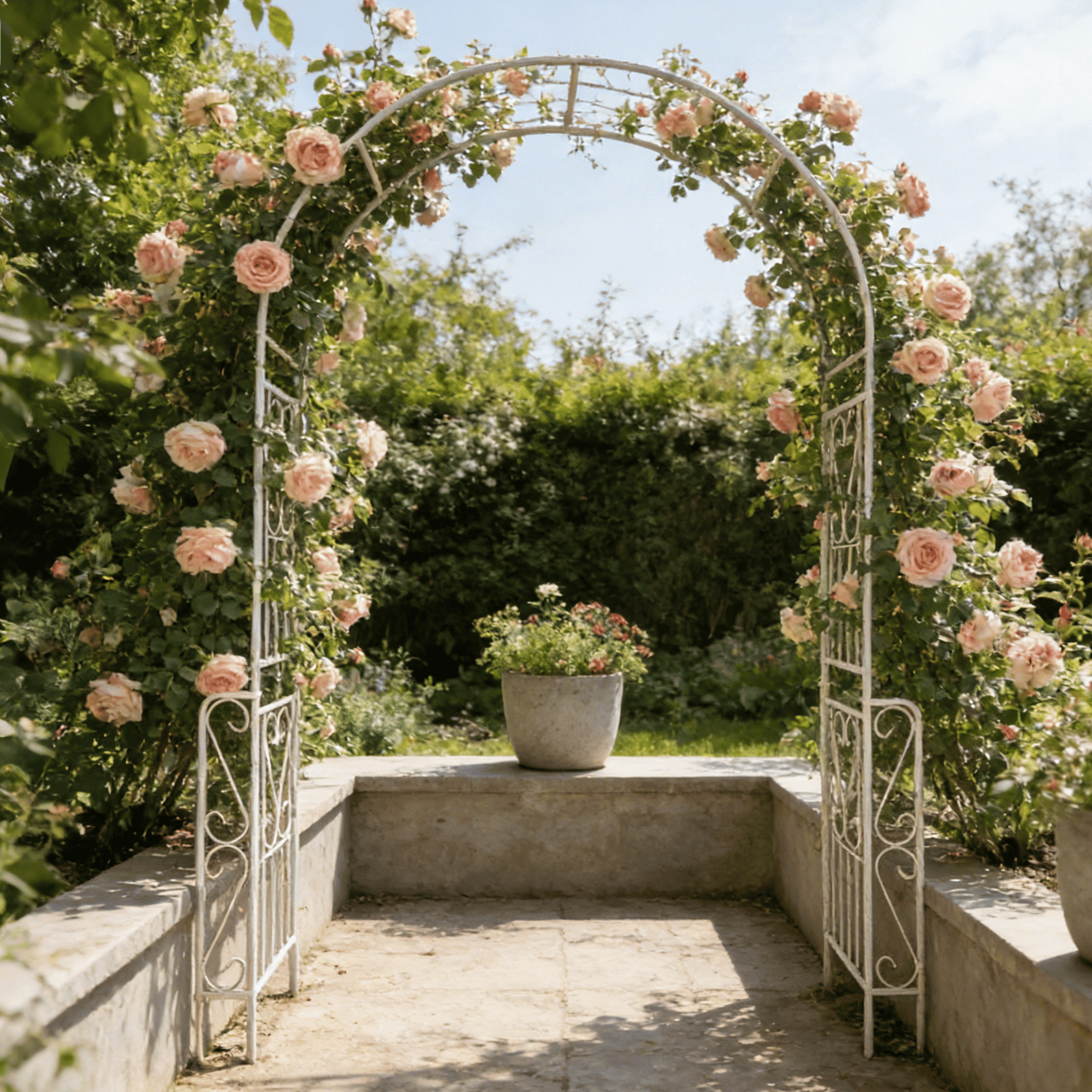 Metal Garden Arch W55'' x H94.5'' Garden Arbor Trellis Climbing Plants ...