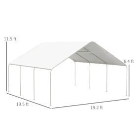 Carport, Portable Garage And Patio Canopy Tent, Anti-UV Cover For Car, Truck, Boat, Catering, WeddingMultiple Packages Shipped. Please Pay Attent (Option: White)