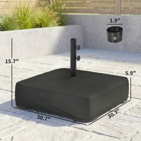 Garden Parasol Base 176 Lbs Sand Filled Heavy Duty Stand For Cantilever Umbrellas And 1.9 Poles Black (Option: Black)