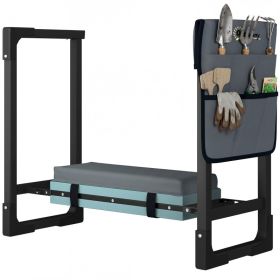Garden Kneeler and Seat, Heavy Duty Foldable Gardening Stool with Thicker Soft Kneeling Pad, Extendable Steel Leg (Option: Dark Gray-310x150x670 mm)