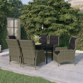 Garden Dining Set Brown, Black (Color: Brown)